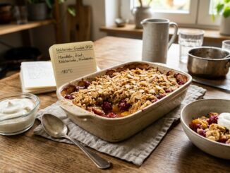 Rezept für Nektarinen Crumble